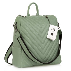 Rucsac tip geanta de dama din piele naturala DiAmanti Otello Verde Salvia